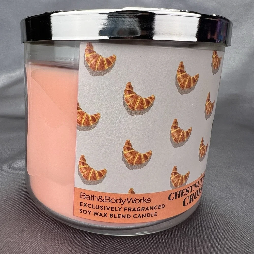 Bath & Body Works 3-Wick Candle Glazed Croissant Limited Edition Scent Gift Idea - Picture 2 of 5